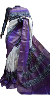 Pure Tussar Silk print saree